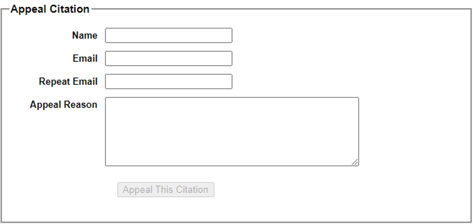 Appeal a citiation diagram